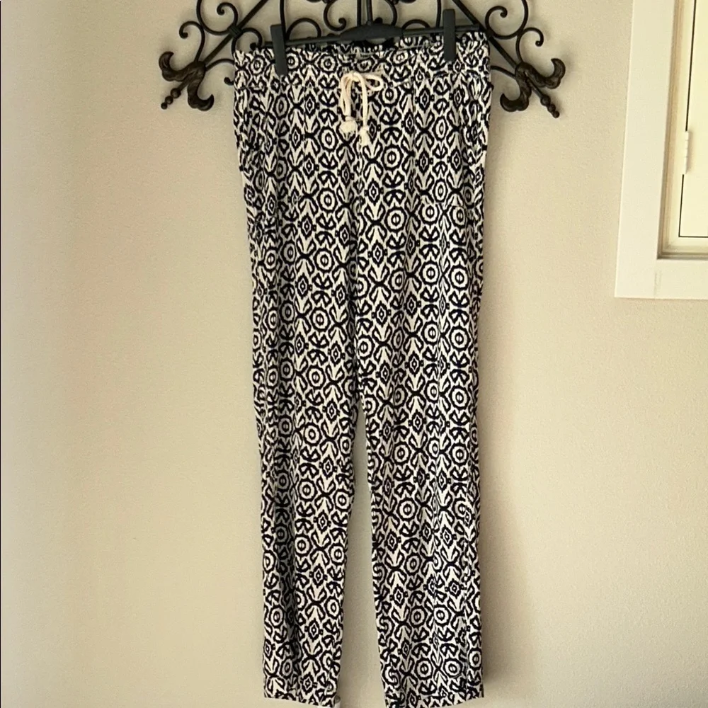CALI 1850 PRINTED LINEN BLEND PANTS SIZE LARGE - Picture 1 of 6